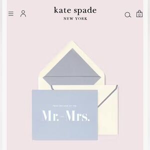 NWT Kate Spade Mr. and Mrs. Stationery Set